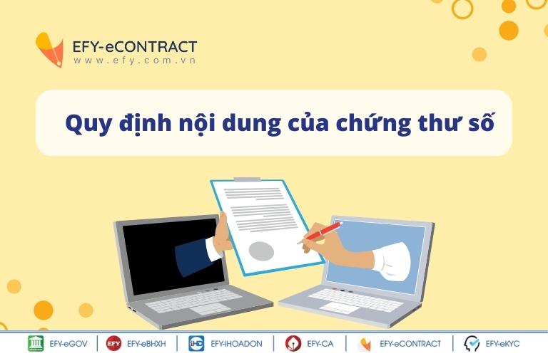 quy định về nội dung của chứng thư số