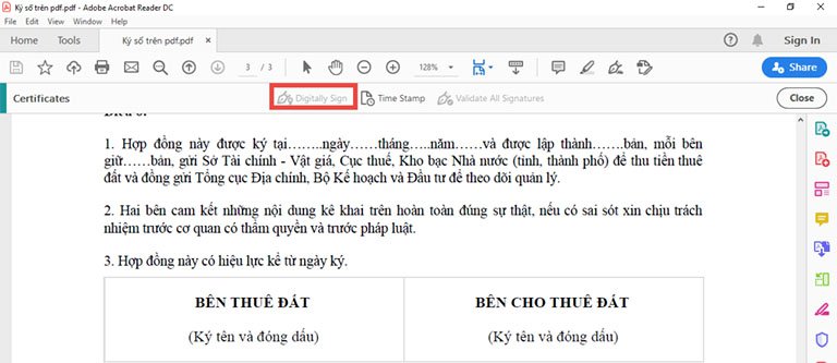 Cách ký hợp đồng PDF