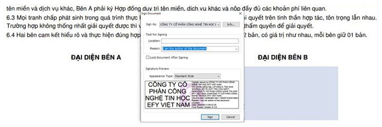 Cách ký hợp đồng PDF