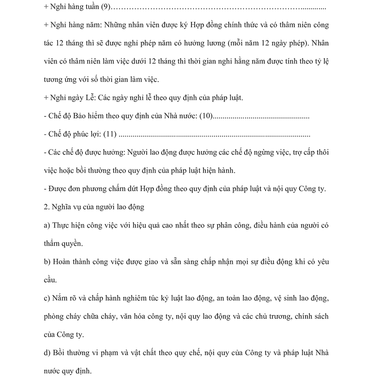 Nội dung của Hợp đồng điện tử
