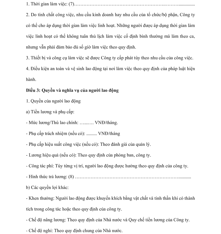 Nội dung của Hợp đồng điện tử